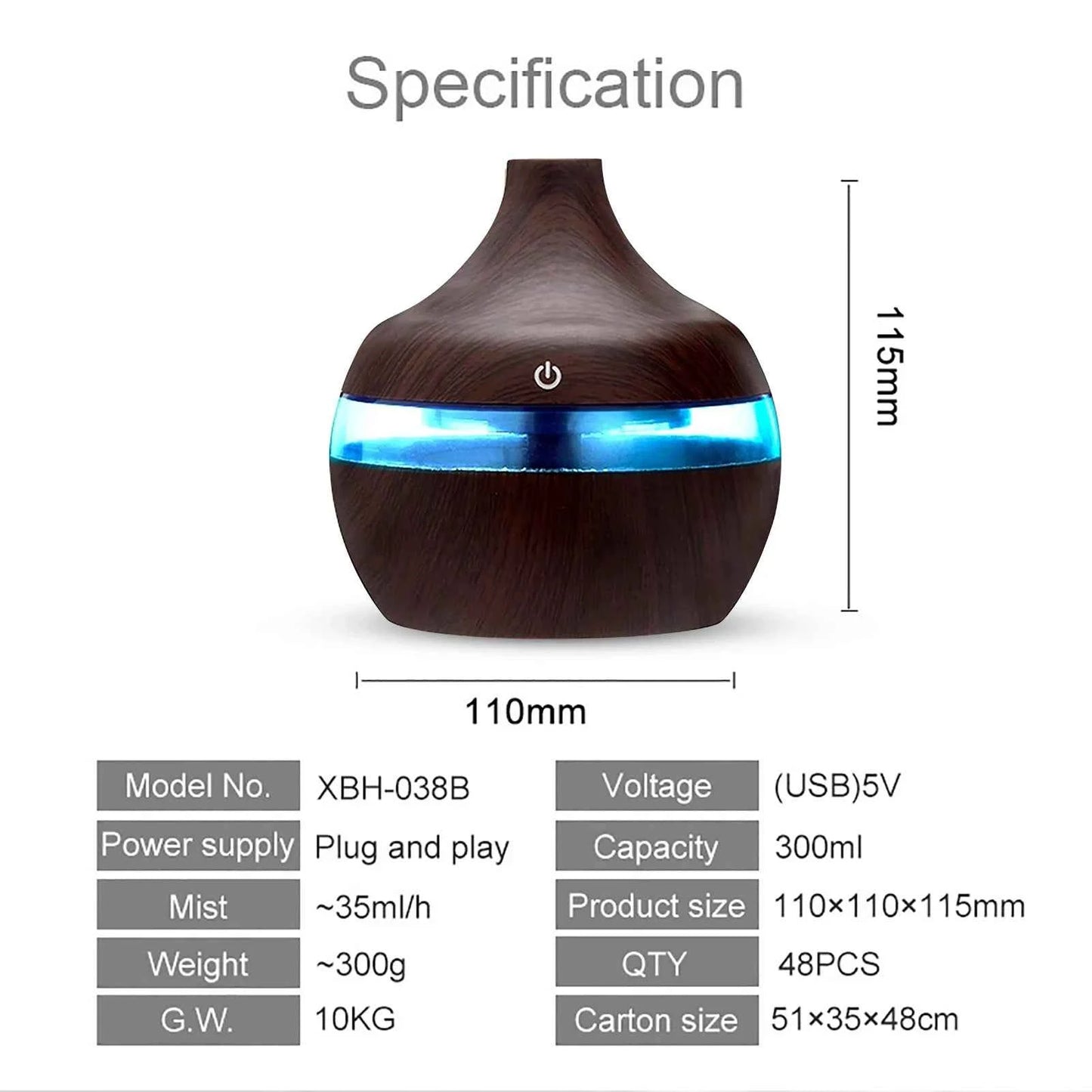Aroma Oil Diffuser 300ml for Home Use