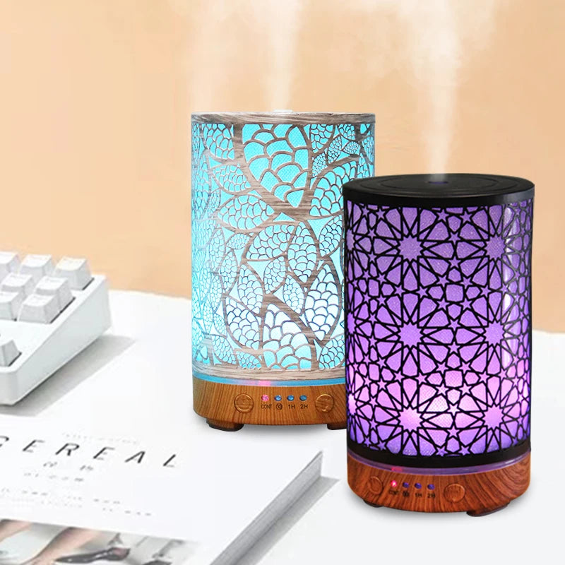 Compact 100ml aroma diffuser with LED lighting