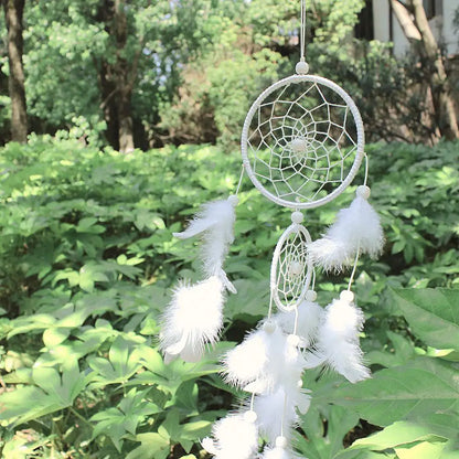 Wind Chimes Handmade Dream Catcher Net With Feathers Gift Christmas Decoration