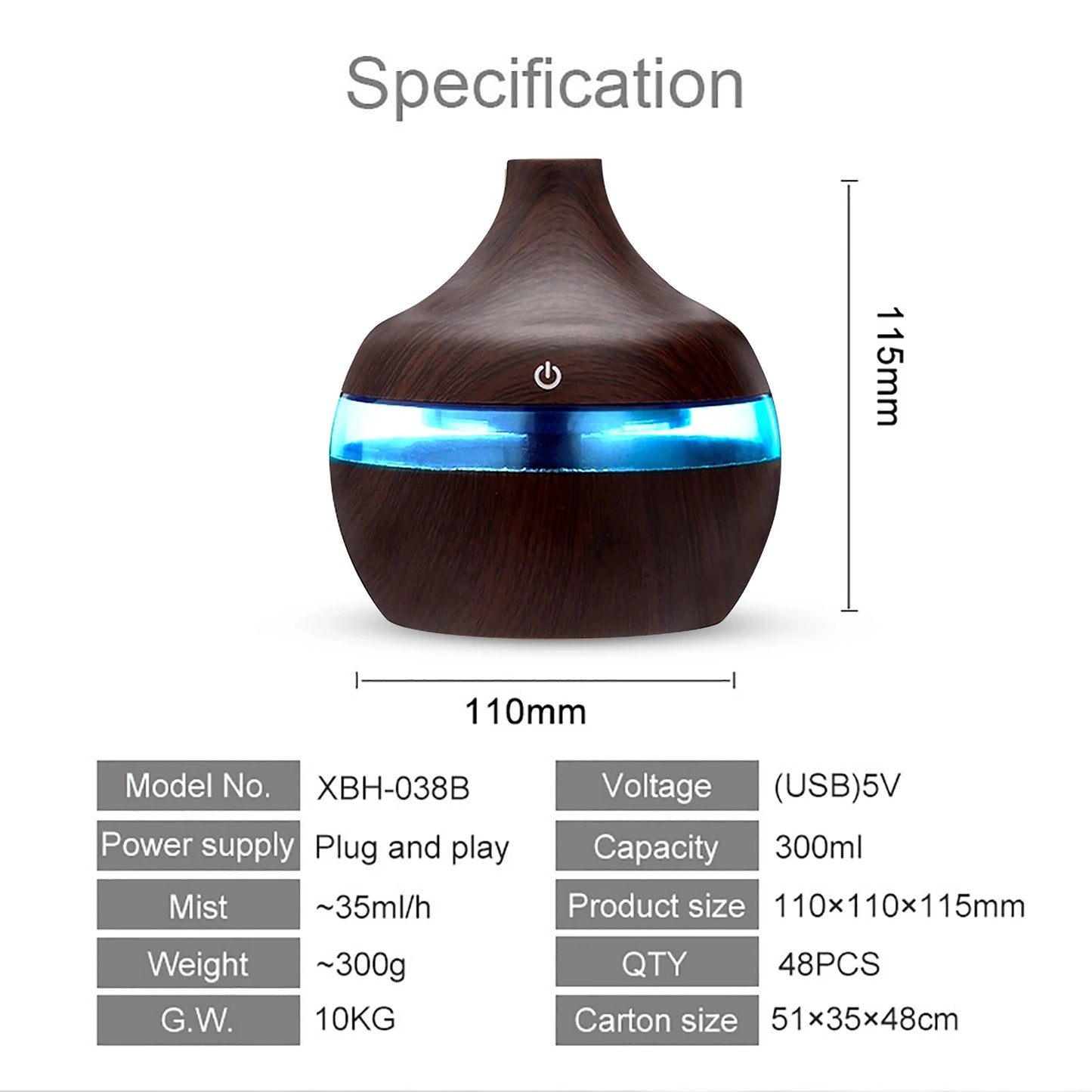 300ML Essential Aroma Oils Diffuser