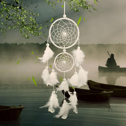 Wind Chimes Handmade Dream Catcher Net With Feathers Gift Christmas Decoration