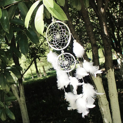 Wind Chimes Handmade Dream Catcher Net With Feathers Gift Christmas Decoration