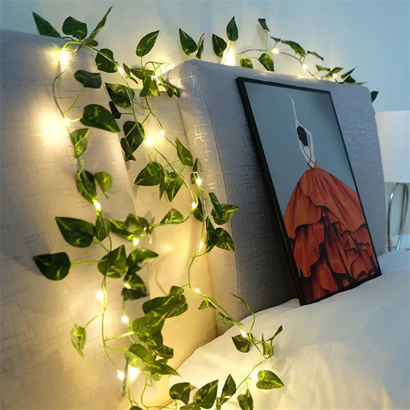 Flower Green Leaf String Lights Artificial Decor