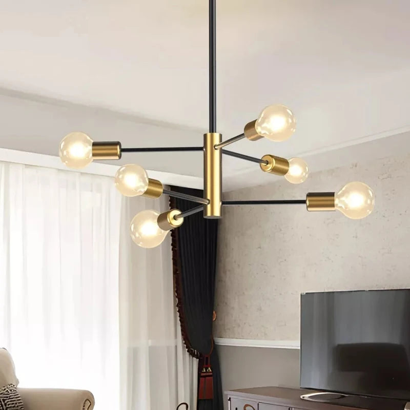 Modern Sputnik Black Chandeliers LED Lamp