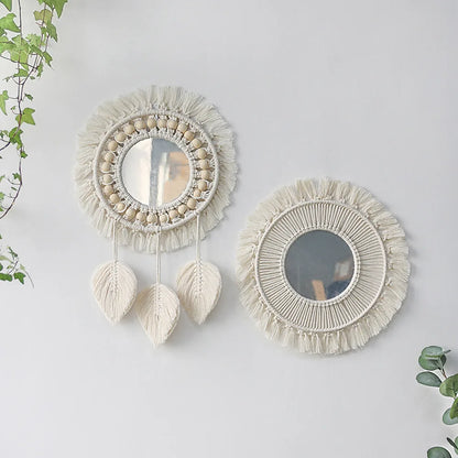 Wall Mirror Macrame Decorative