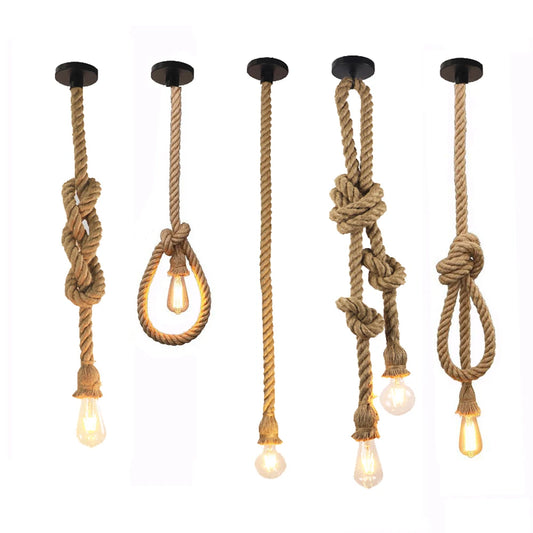 Retro Vintage Hemp Rope Pendant Light