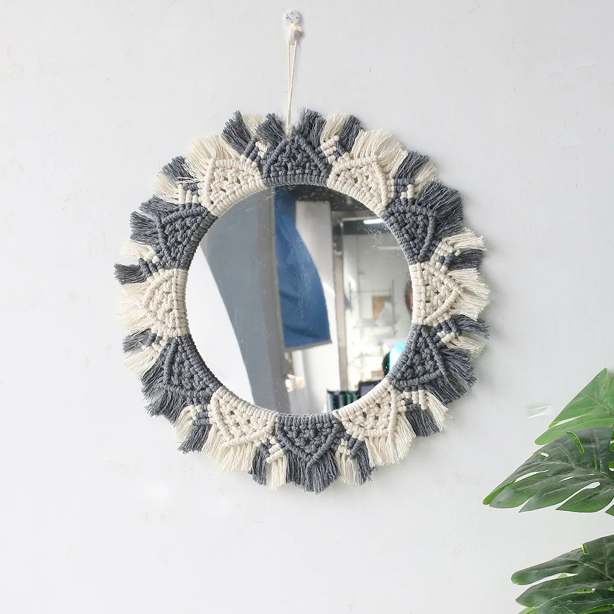 Wall Mirror Macrame Decorative