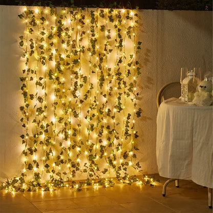 Flower Green Leaf String Lights Artificial Decor