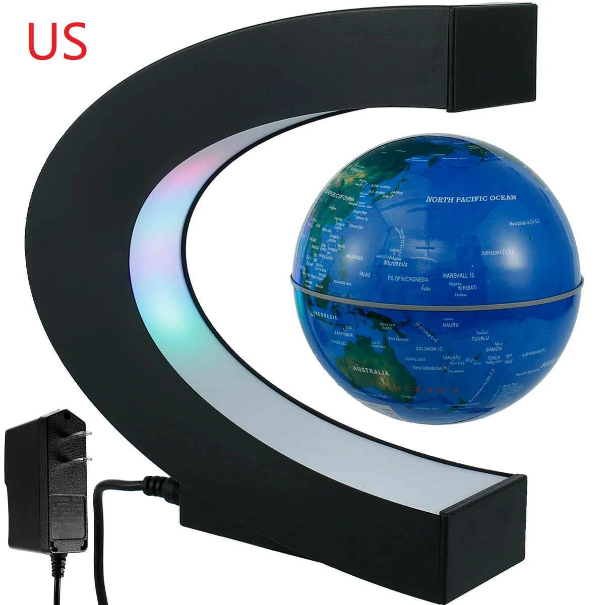 World Map Magnetic Levitation Globe LED Lamp Rotating Earth Gift