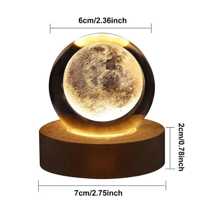 LED Crystal Ball Table Lamp USB Night Light Decor