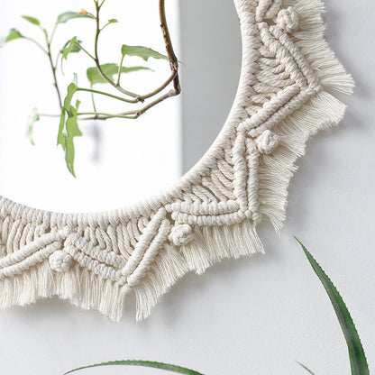 Macrame Boho Wall Hanging Mirror