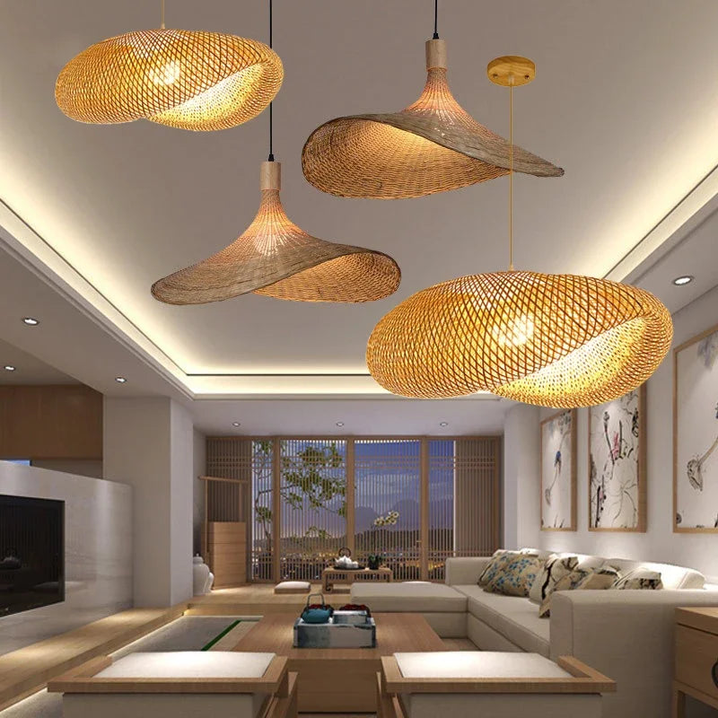 Rattan Wicker Bamboo Pendant Light Decor