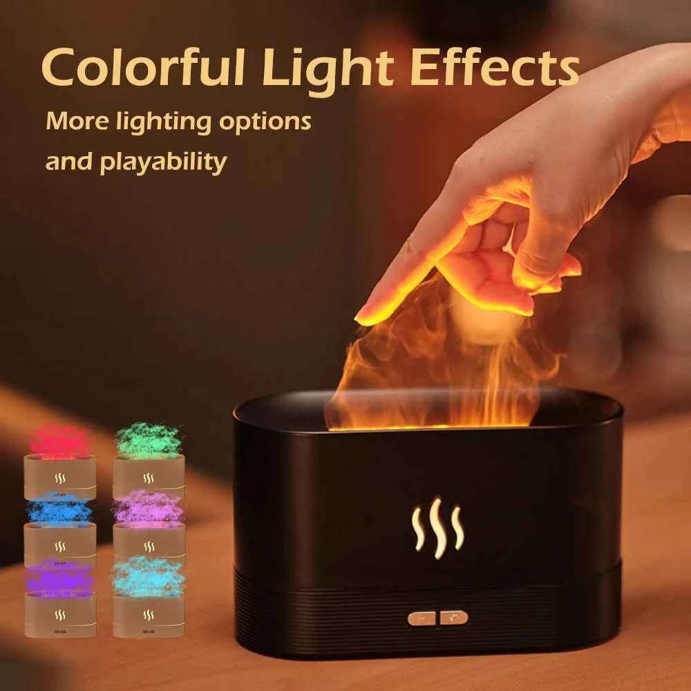 Flame Ultrasonic Aroma Diffuser Air Humidifier for Wellness and Relaxation