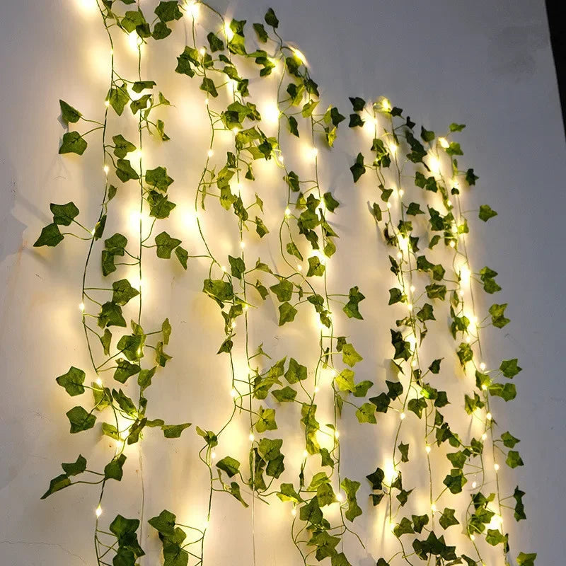 Flower Green Leaf String Lights Artificial Decor