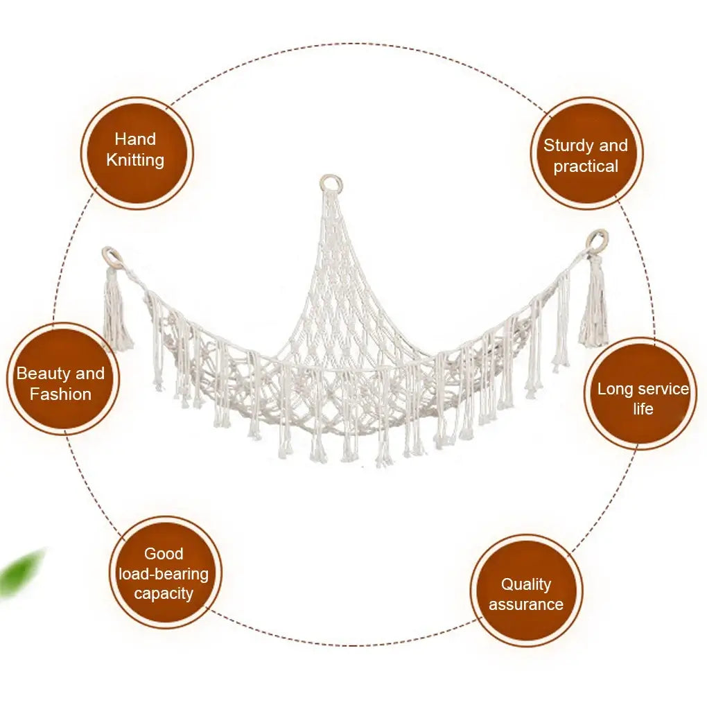 Stylish toy storage hammock for living room decor