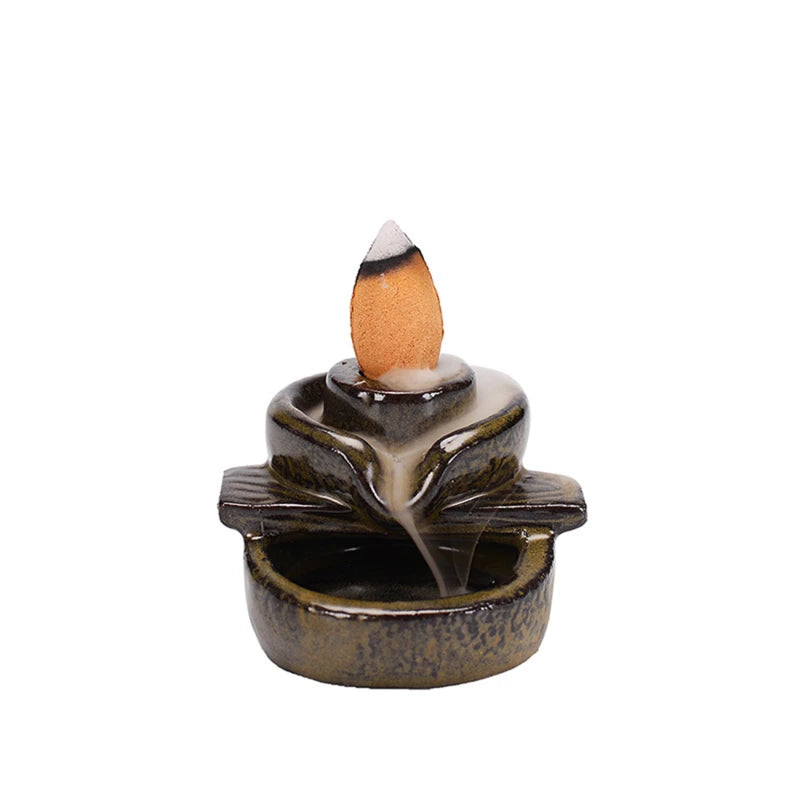 Mini Backflow Incense Burner Retro Waterfall