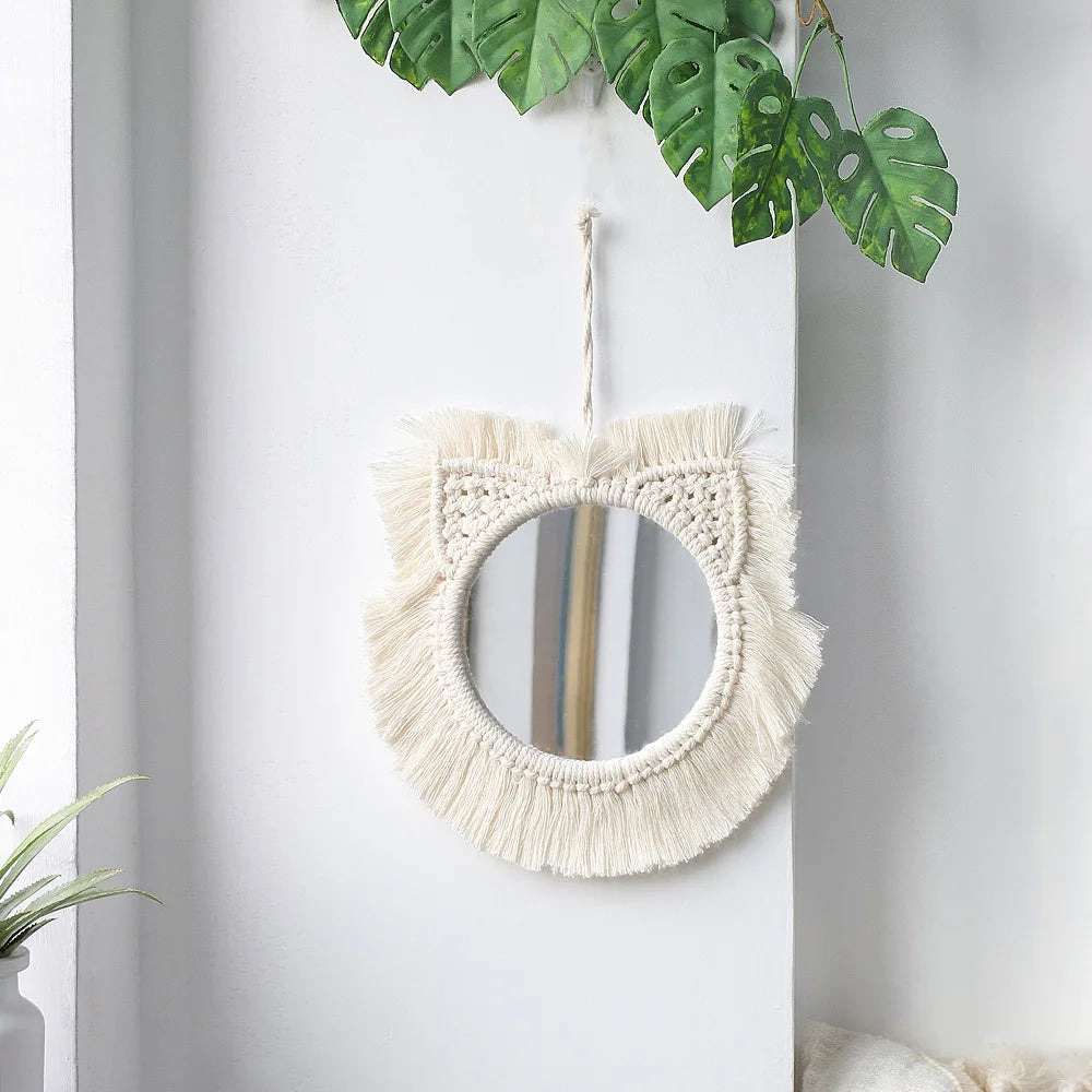 Wall Mirror Macrame Decorative