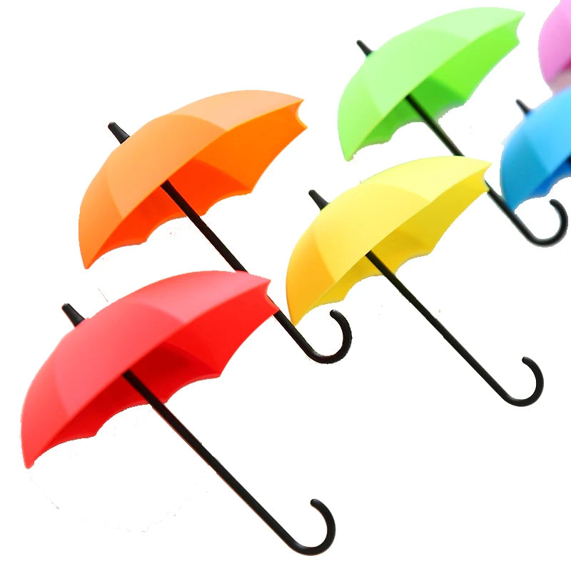 Adhesive Wall Creative Umbrella Sticker Decor Hook