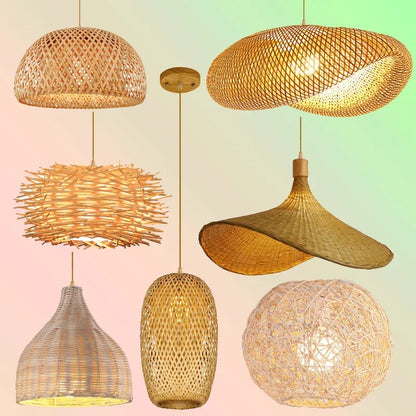 Rattan Wicker Bamboo Pendant Light Decor