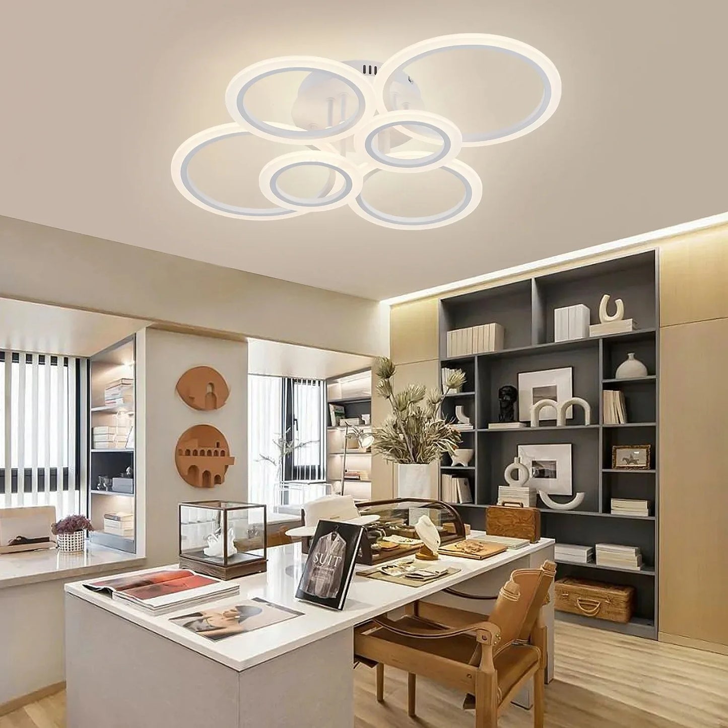 Modern LED Chandelier Home Lighting Ring Ceiling Mount