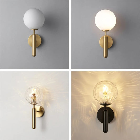 Modern Metal Glass Ball Wall Lamp