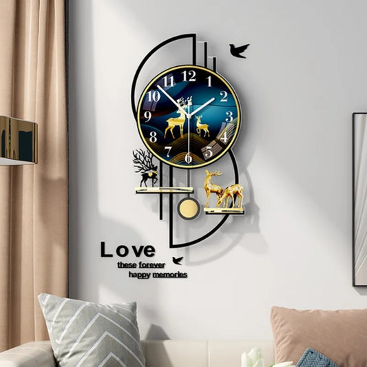 Mural Large Wall Clock Electronic Hall Luxury