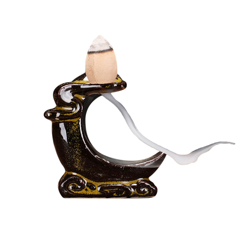 Mini Backflow Incense Burner Retro Waterfall