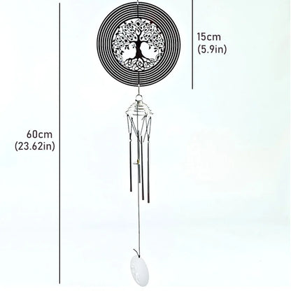 3D Rotating Wind Chimes Spinner Tree Of Life Outdoor Decoration Hanging