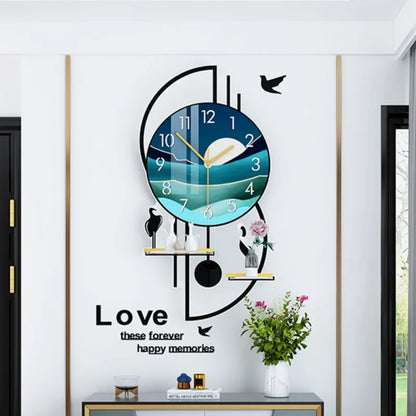 Mural Large Wall Clock Electronic Hall Luxury