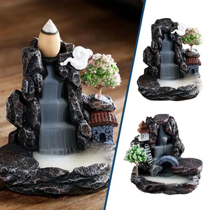 1pcs Waterfall Incense Holder Statue Ornament