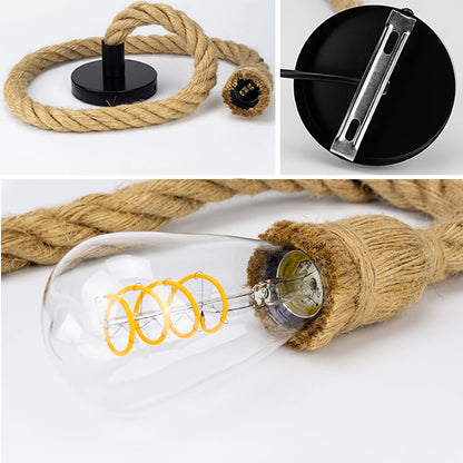 Retro Vintage Hemp Rope Pendant Light