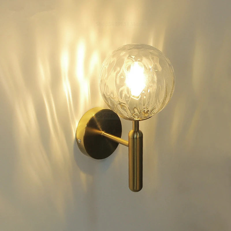 Modern Metal Glass Ball Wall Lamp