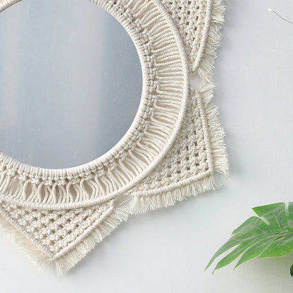 Macrame Boho Wall Hanging Mirror