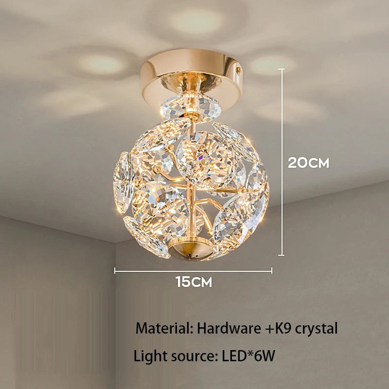 Modern K9 Pure Crystal Bedside Small Chandelier