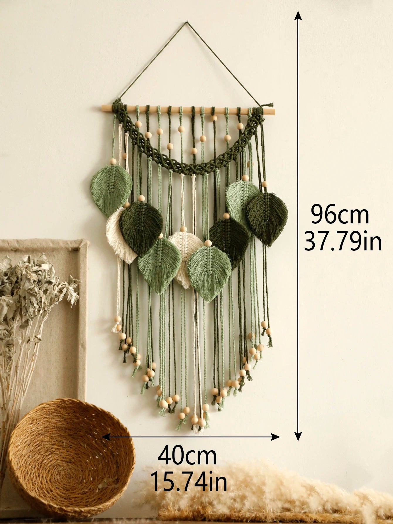 Handmade Macrame Leaf Tapestry Home Decoration