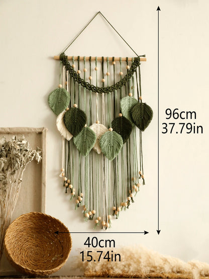 Handmade Macrame Leaf Tapestry Home Decoration