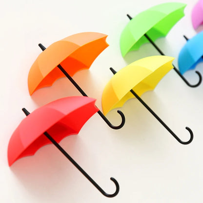 Adhesive Wall Creative Umbrella Sticker Decor Hook