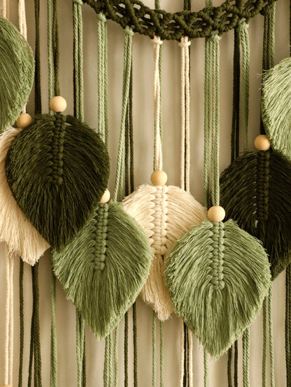 Handmade Macrame Leaf Tapestry Home Decoration