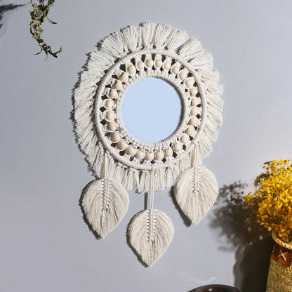 Wall Mirror Macrame Decorative