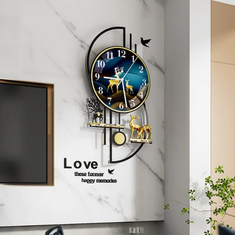 Mural Large Wall Clock Electronic Hall Luxury