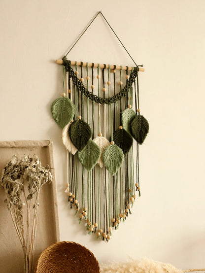 Handmade Macrame Leaf Tapestry Home Decoration