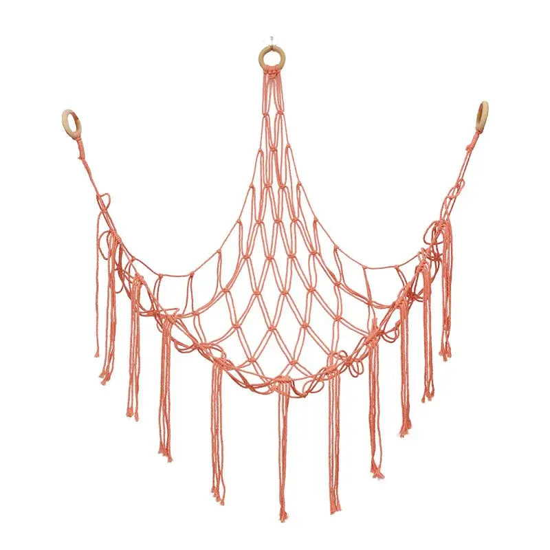 Cozy boho-style toy net for bedroom and playroom