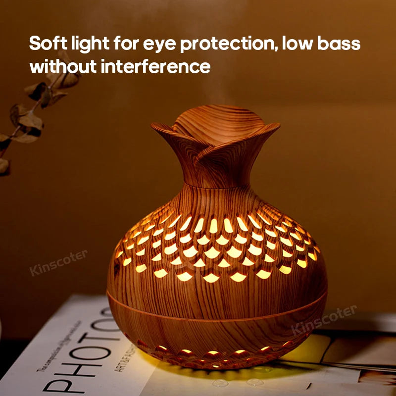 Aromatherapy Vase Diffuser 300ml Wood Grain