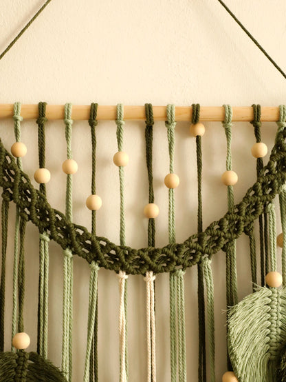 Handmade Macrame Leaf Tapestry Home Decoration