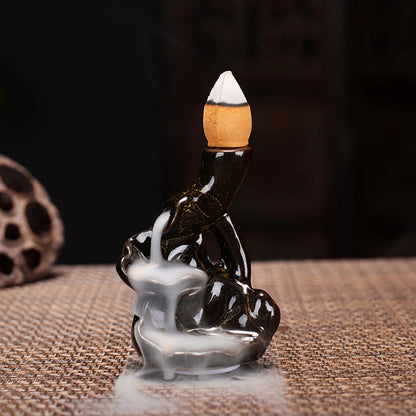 Mini Backflow Incense Burner Retro Waterfall