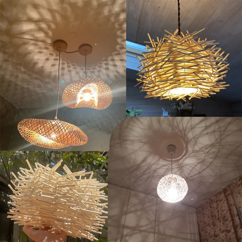 Rattan Wicker Bamboo Pendant Light Decor